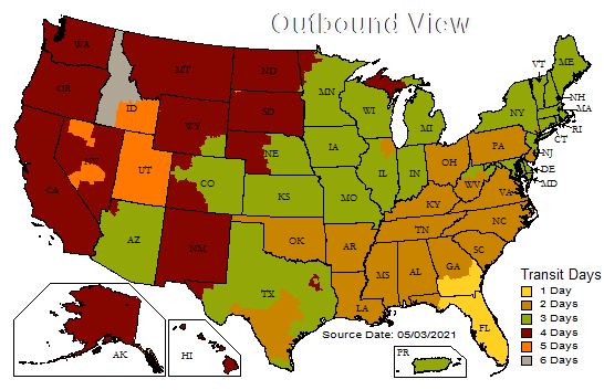 UPS-Ground Map
