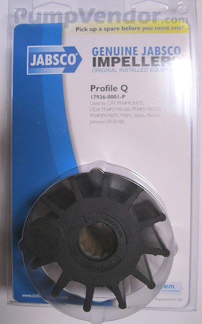 3-1/2 Width Drive Type 7 Jabsco 17936-0001-P 12 Blade 3-3/4 Diameter Neoprene 1 Shaft Brass Insert 